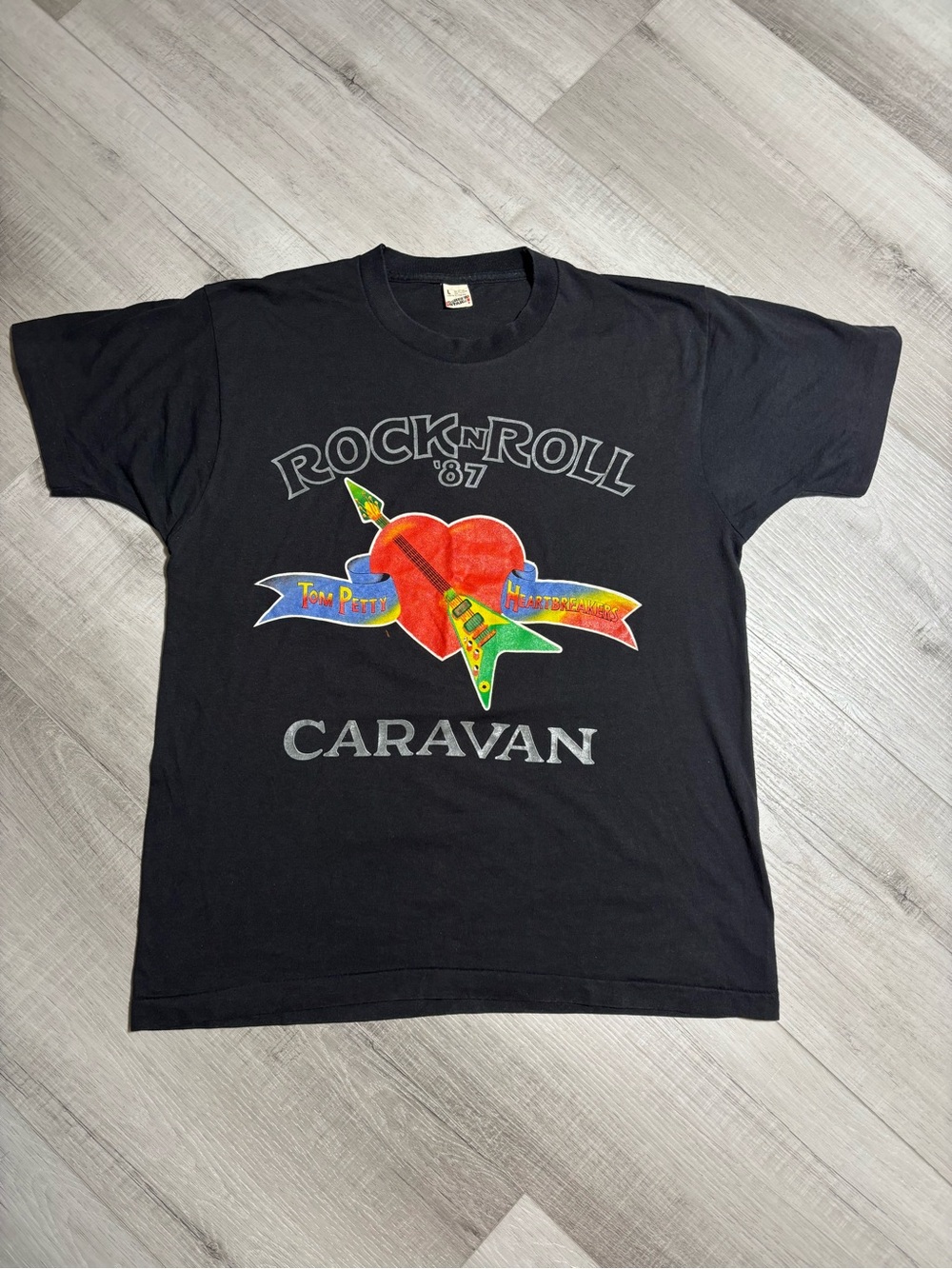 Vintage 1987 Tom Petty Heartbreakers Rock N Roll Caravan Tee Large
